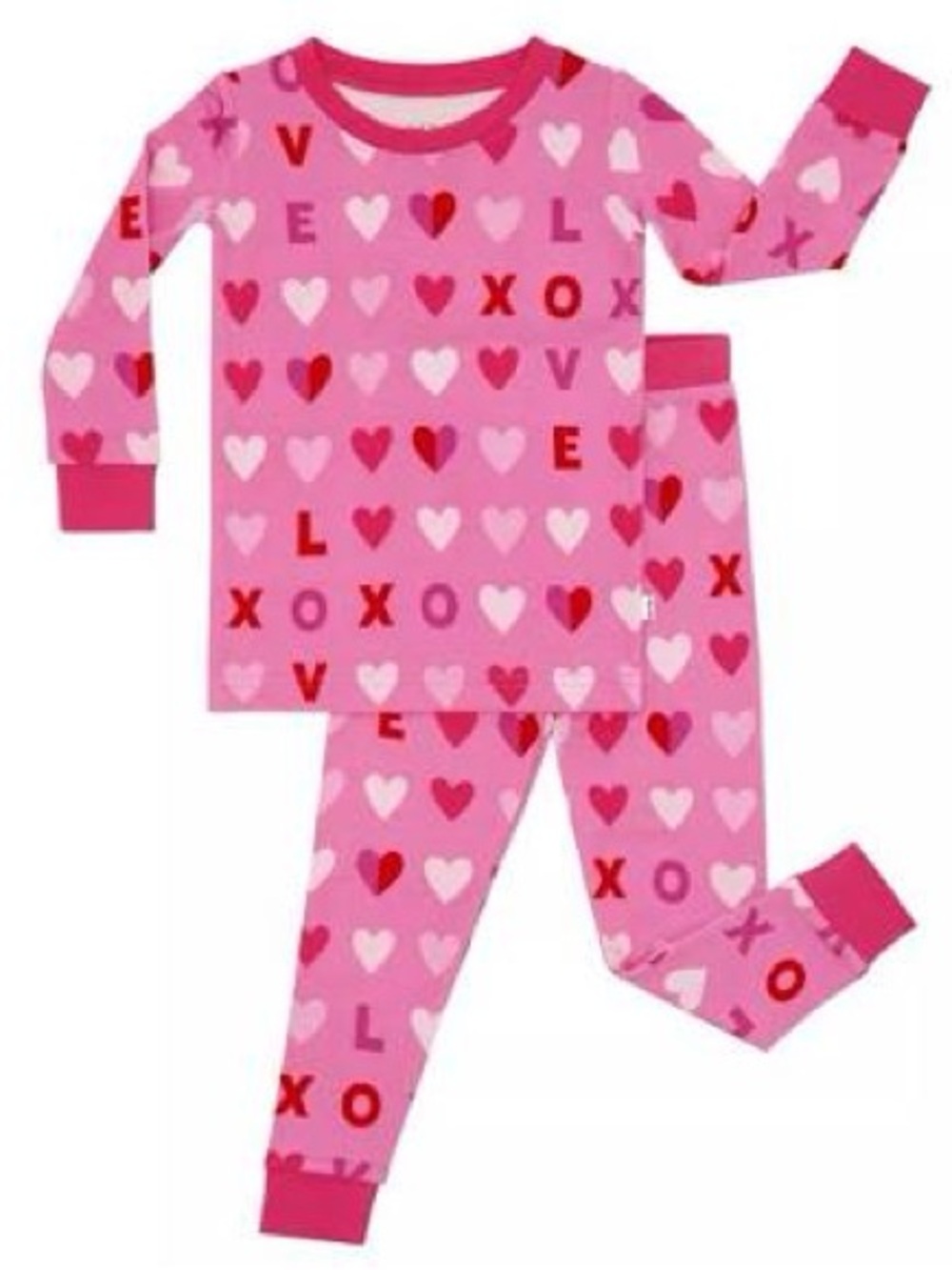 Little Sleepies Pink & Red XO Pajama Set